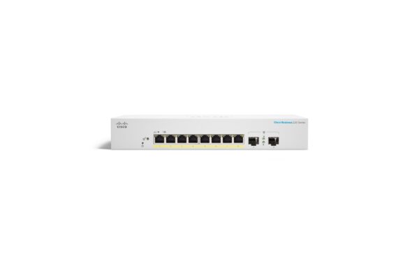 Cisco CBS220-8P-E-2G: 8 Port Smart Switch 8xGE, 8xPoE+ (65W). 2xGE/SFP