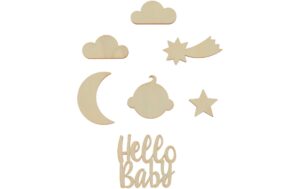 Rico Holzstreu Set Hello Baby 7 Stück