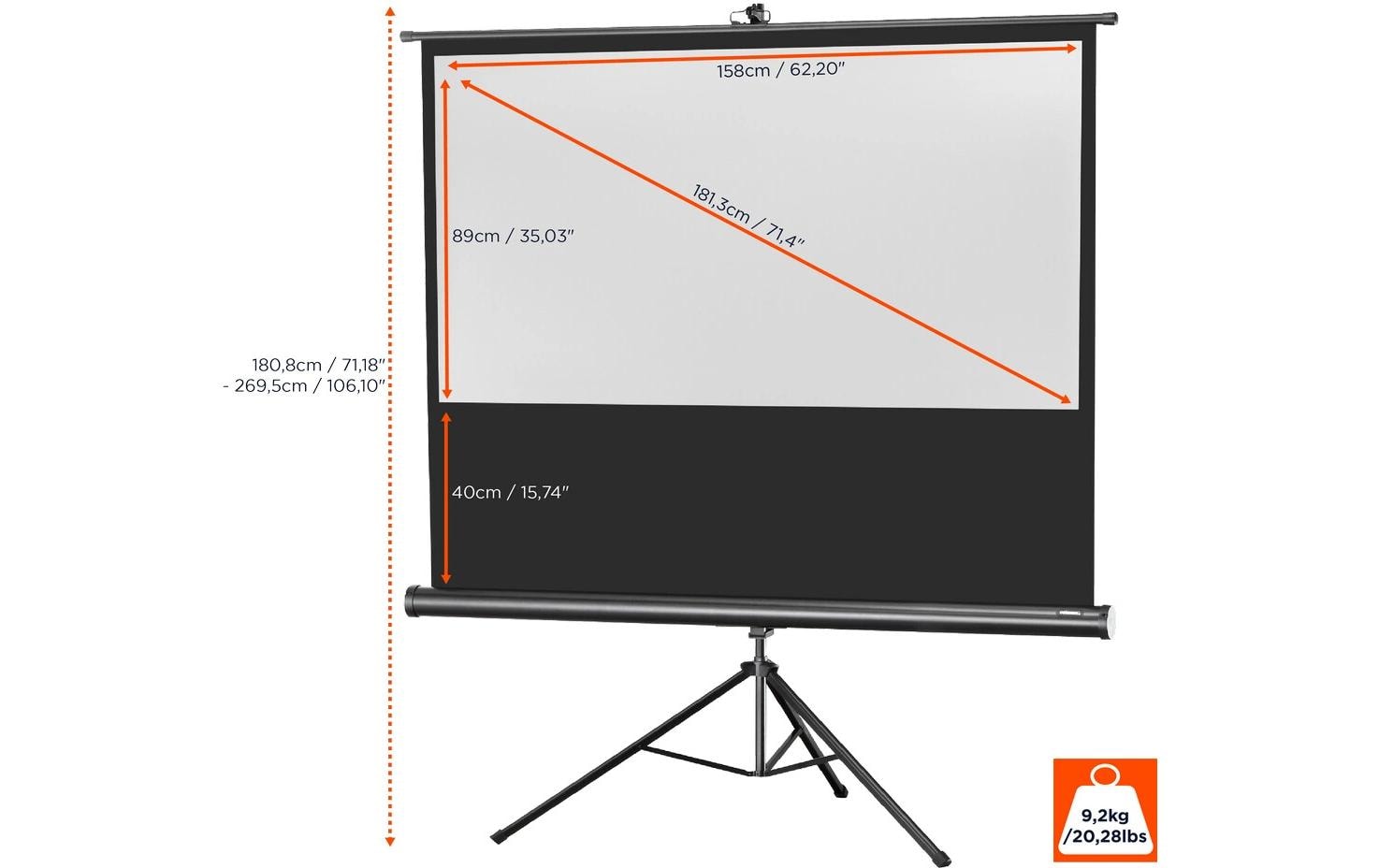 123487_5 - Mediatech Celexon, Eco Stativ, Leinwand, 16:9 manuell, 158x89cm
