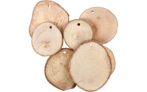 Creativ Company Holzsscheiben mit Loch 25 40 - 70 cm, Stärke 5 mm, Loch: 4 mm, 25 Stk