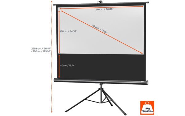 Celexon, Eco Stativ, Leinwand, 16:9 manuell, 244x138cm