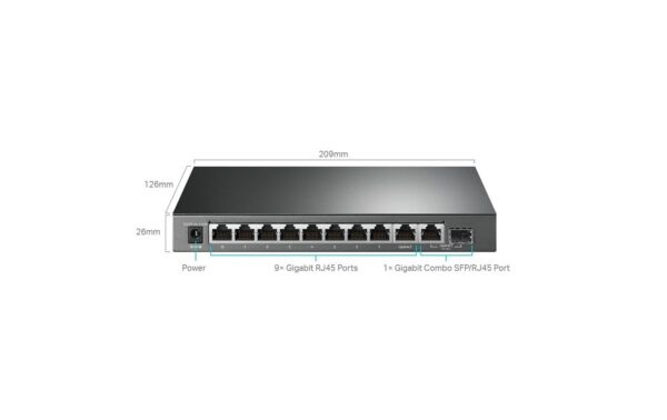 1237283_2 - Mediatech TP-Link TL-SG1210MP, 10 Port PoE+ Switch 8Port PoE+, LAN/SFP Combo, 123W PoE Budget