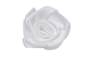 Hobbyfun Streu-Rosen 20 mm 30 Stück, Satin, weiss, in Herzbox