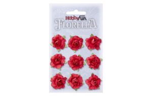 Hobbyfun Streuteile Florella Blüten, rot, 9 Stück