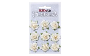 Hobbyfun Streuteile Florella Blüten, creme, 9 Stück
