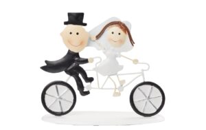 Hobbyfun Mini-Fahrzeug Hochzeitpaar auf Fahrrad, 7 x 10 cm