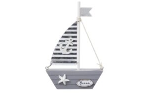 Hobbyfun Mini-Fahrzeug Holz-Segelboot 18.5 x 12 cm