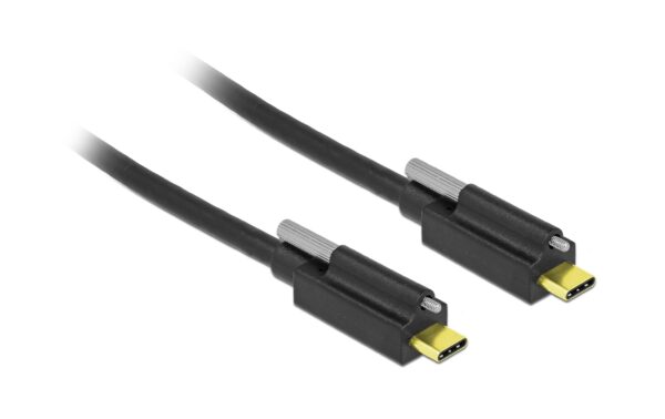 1241636 - Mediatech Delock USB3.1 Gen2 Kabel Typ-C zu C, 1m bis 10Gbps, schwarz, mit Schraube oben kaufen Schweiz | Mediatech.ch