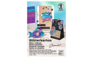 URSUS Glitterkarton Glamour 5 Blatt à 330g/m2, A4