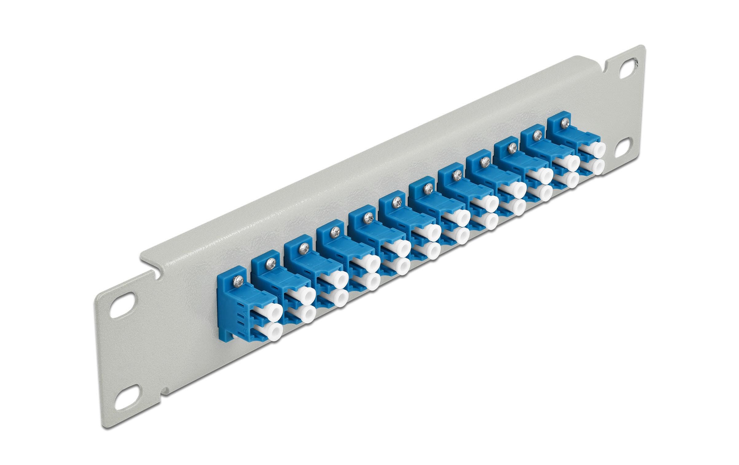 1245870 - Mediatech Delock 10Patchpanel Duplex 12Port LC Singlemode,1HE,Blau-Grau,254x44x10mm