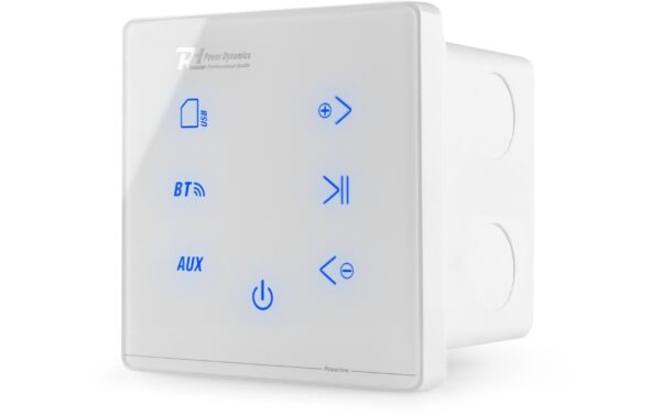Power Dynamics PL-A50W Wand-Einbauverstärker 2x 25W BT, weiss