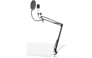 Vonyx CMS320W USB-Mikrofon, Tischarm, Popfilter, weiss