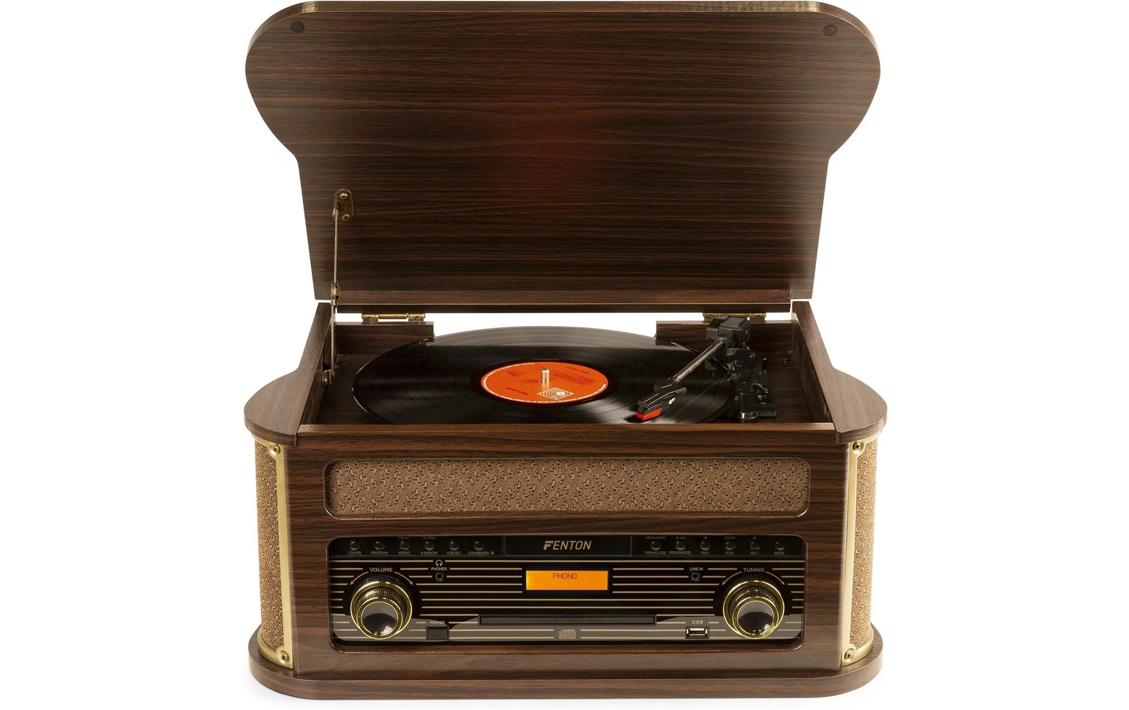 1246105_3 - Mediatech Fenton MemphisDW Plattenspieler Vintage, DAB+, Holzoptik