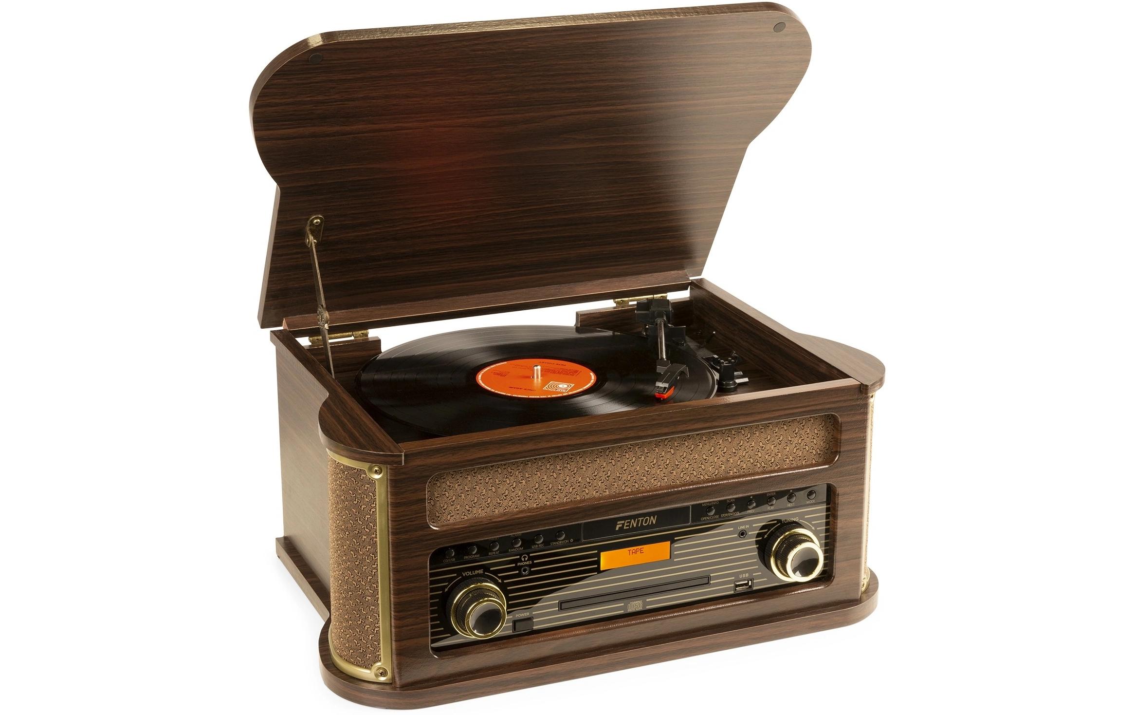 1246105_4 - Mediatech Fenton MemphisDW Plattenspieler Vintage, DAB+, Holzoptik