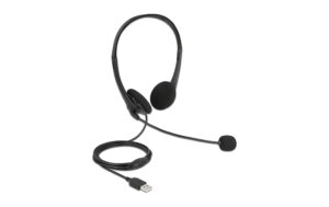 Delock USB Stereo Headset für PC + Notebook Lautstärkeregler, 2.4m Kabel
