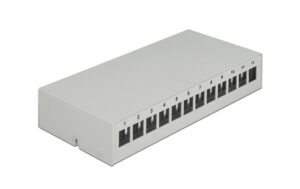 1247965 - Mediatech Delock Keystone Leergehäuse: 12Port, grau für Keystone Modul, Wand/Din-Rail Montage kaufen Schweiz | Mediatech.ch