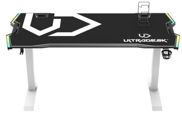 Ultradesk Force Weiss/Schwarz Gaming Table Weiss, div Zubehör, besteht aus 2 Kartons