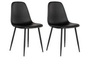 House Nordic Stuhl Stockholm black 2er Set 2 Stk., PU-Leder