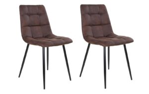 House Nordic Stuhl Middelfart braun 2er Set 2 Stk., Mikrofaser