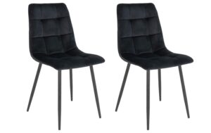 House Nordic Stuhl Middelfart black 2er Set 2 Stk., Polyester, Samtoptik