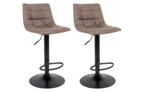 House Nordic Barstuhl Middelfart braun 2Set 2 Stk., Mikrofaser, Edelstahl