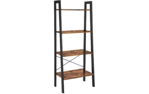 Vasagle Regal, Schwarz-Braun, Stahl Spanplatte, 56x34x137.5 cm (LxBxH)