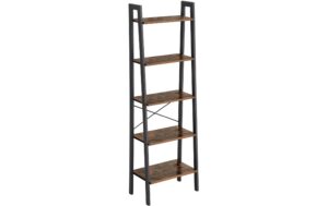 Vasagle Regal, Schwarz-Braun, Stahl Spanplatte, 56 x 172 x 34 cm (BxHxT)