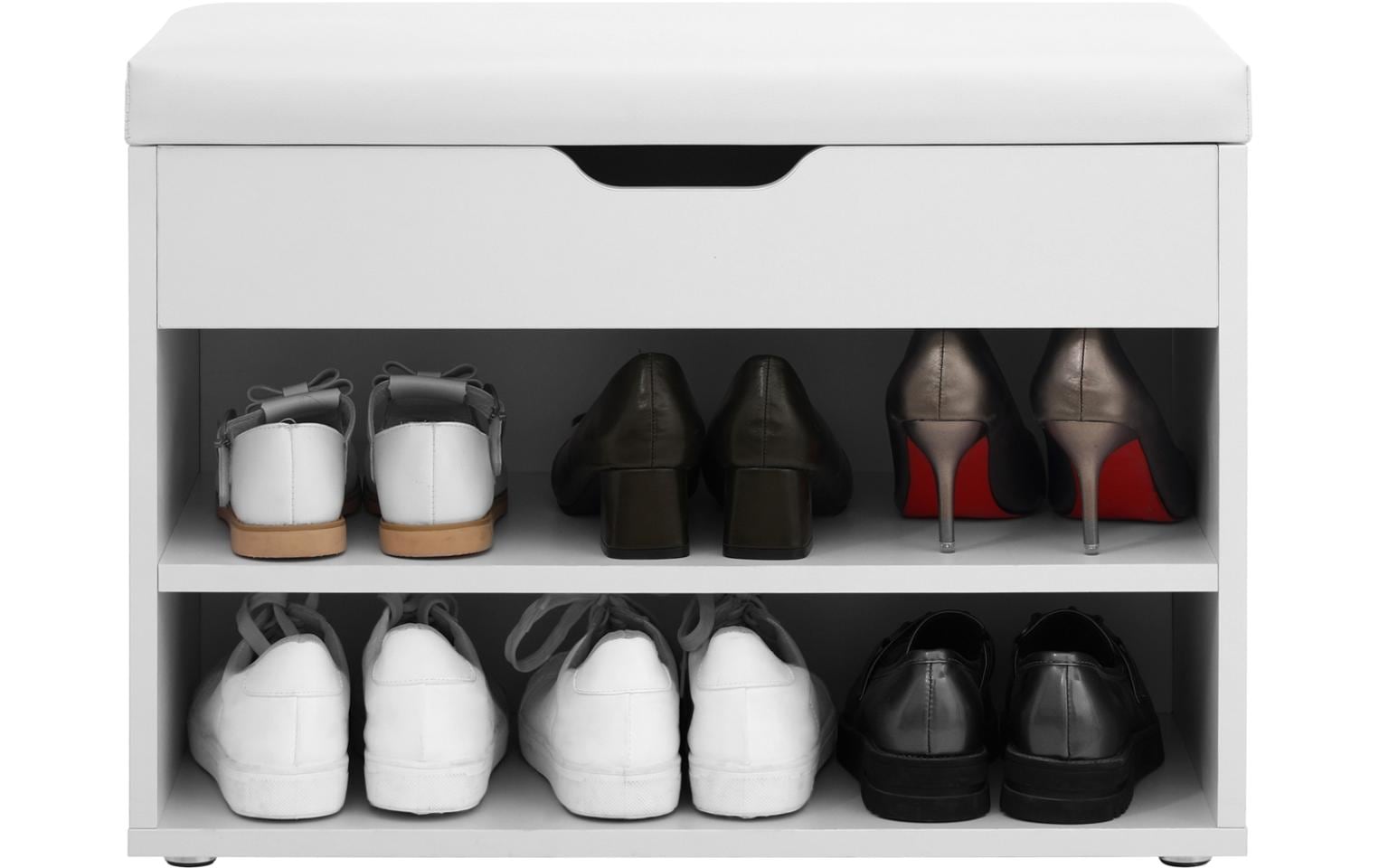 1251503_6 - Mediatech Vasagle Schuhschrank gepolster, Weiss, 60 x 30 x 44 cm (BxTxH), Tragslast: 150 kg
