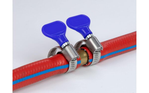 Delock Schlauchschellen 25-40mm, 5 Stück Edelstahl 400 SS mit Flügelmutter, Blau