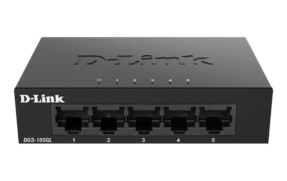 1252254 - Mediatech D-Link DGS-105GL/E: 5Port Switch, 1Gbps Metalgehäuse, ext. NT, lüfterlos kaufen Schweiz | Mediatech.ch