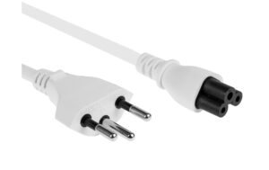 1253273 - Mediatech F.power Netzkabel C5-T12 0.5m ws 230V, H05VV-F 3G0.75, weiss (0/80)