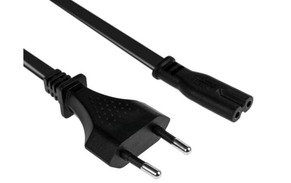 F.power Netzkabel C7-T26 1.0m sw 230V, H03VVH2-F 2X0.75, schwarz (0/50)