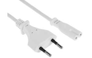 1253296 - Mediatech F.power Netzkabel C7-T26 1.8m ws 230V, H03VVH2-F 2X0.75, weiss (0/50)