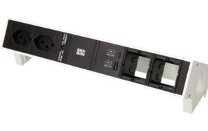 Bachmann Steckdosenleiste DESK 2, 2xT13 1xUSB A/C 2xCustom- leer, 90°, weiss