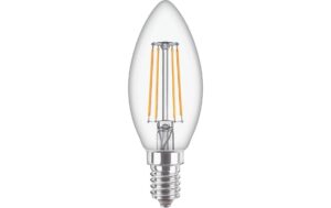 1253994 - Mediatech Philips CorePro LEDCandle 4,3-40W E14 827 B35 klar GlasIP44