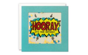 Cart Geburtstagskarte Hooray Shakies mit Couvert, Grösse:  12.5 x 12.5 cm