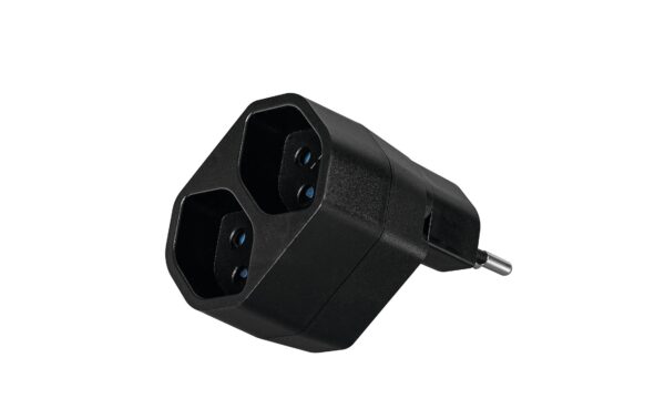 Steffen Manta Mehrfachadapter 2xT13 schwarz, drehbar 320° kaufen Schweiz | Mediatech.ch
