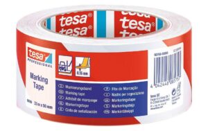 tesa Markierungsband 33m:50mm rot/weiss