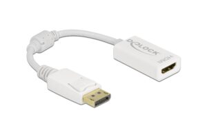 Adapter DP1.1 Stecker zu HDMI-Buchse Passiv, weiss