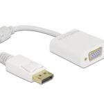 Monitoradapter DP 1.2 Stecker zu VGA Buchse Passiv, weiss