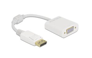 Monitoradapter DP 1.2 Stecker zu VGA Buchse Passiv, weiss