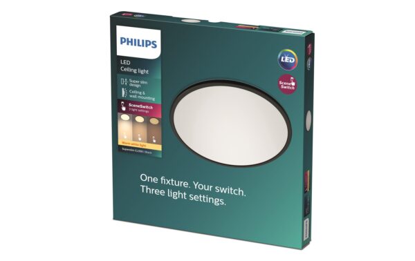 Philips 3-in-1 SceneSwitch CL550 1300lm 2700K, Dimmen ohne Dimmer, schwarz