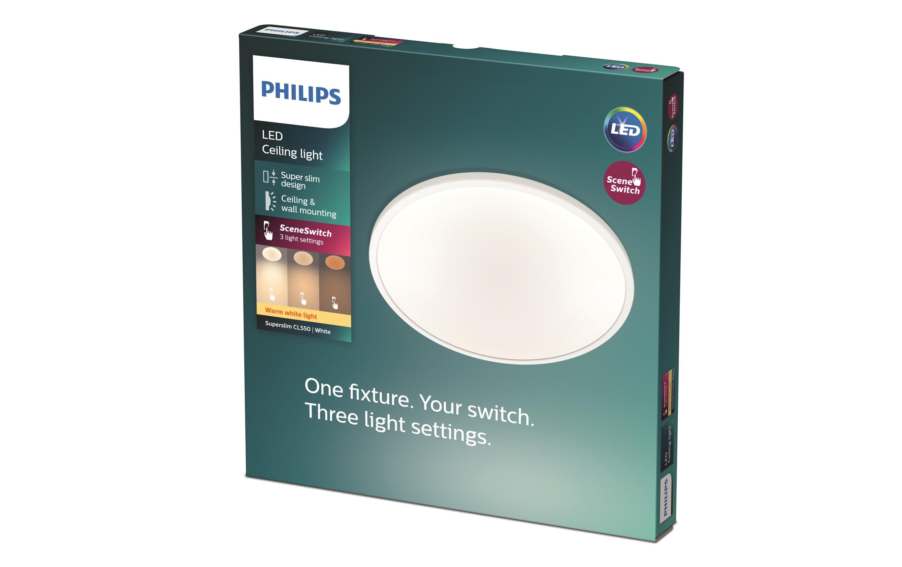1266928_1 - Mediatech Philips 3-in-1 LED SceneSwitch CL550 1300lm 2700K, Dimmen ohne Dimmer, weiss