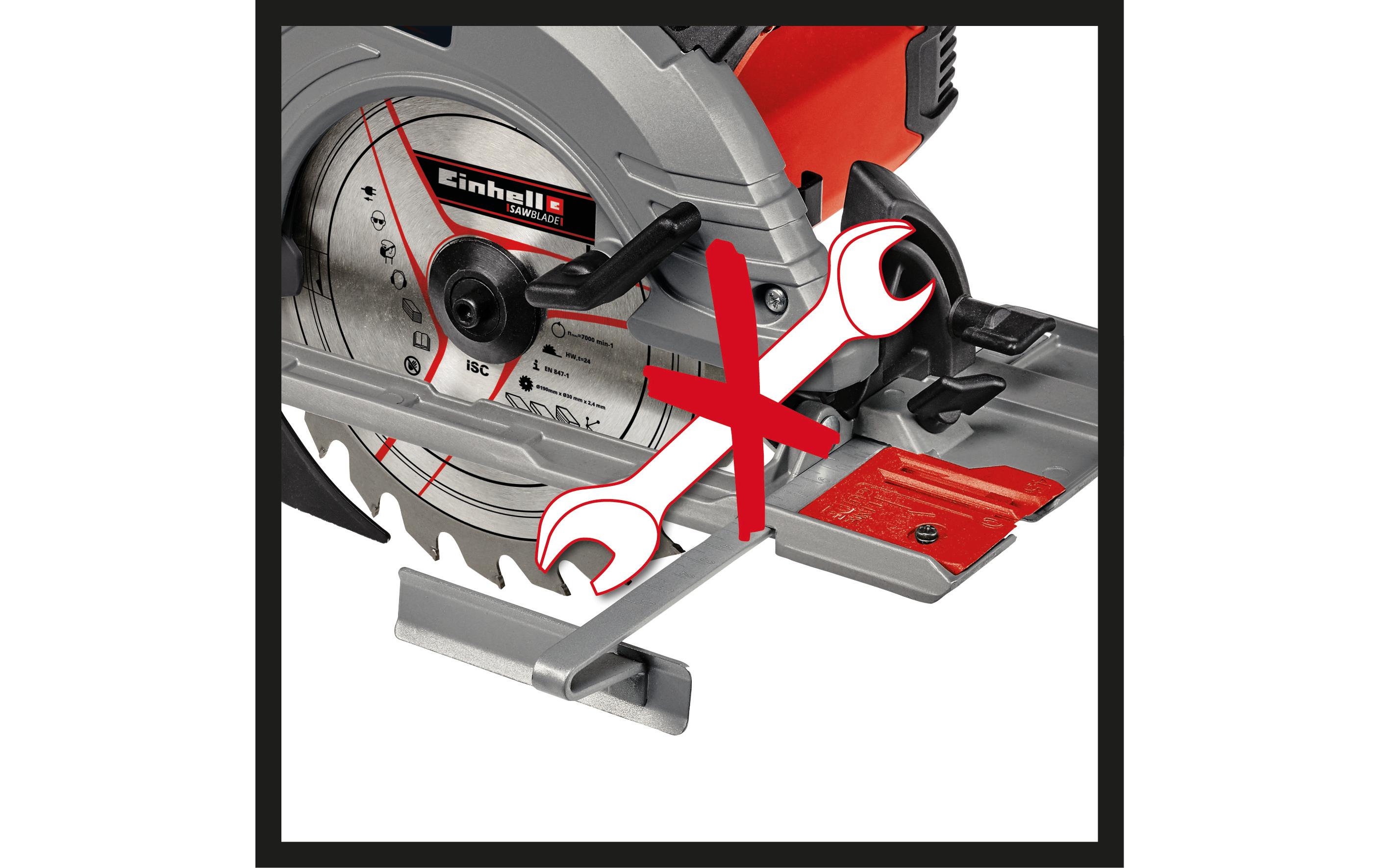 1267204_1 - Mediatech Einhell Handkreissäge TE-CS 190/1 Einfache, werkzeuglose Einstellung