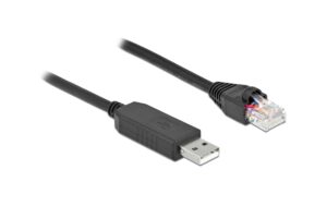 Delock Anschlusskab mit FTDI Chipsatz, 1m USB2.0 Typ-A Ste. zu RS-232 RJ45 Ste., SW kaufen Schweiz | Mediatech.ch