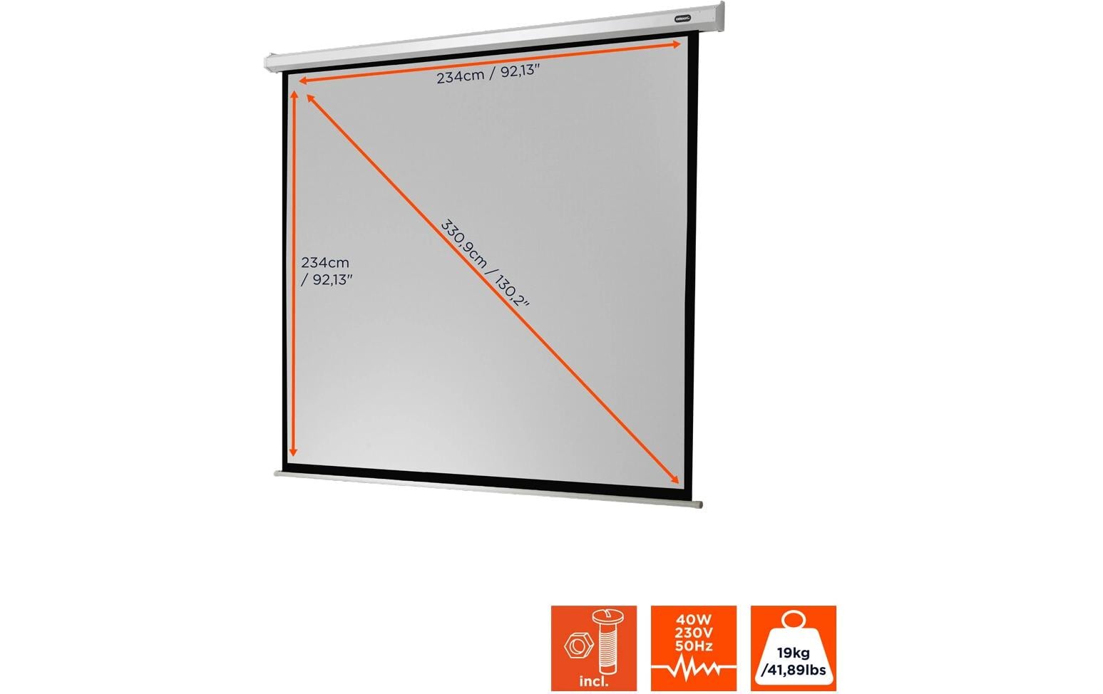 126800_6 - Mediatech Celexon, Motor Economy, Leinwand, 1:1 elektrisch, 240X240cm