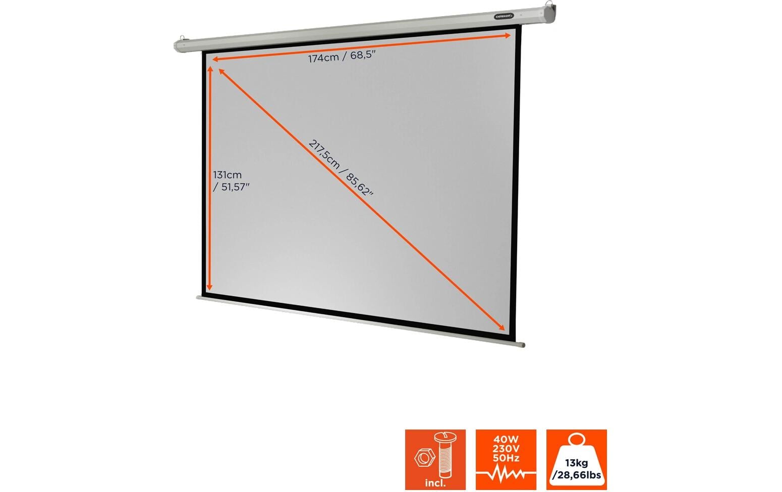 126804_6 - Mediatech Celexon, Motor Economy, Leinwand, 4:3 elektrisch, 180x135cm