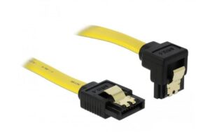 SATA2 Kabel intern, 30cm mit Clip, gelb Anschlüsse: unten / gerade