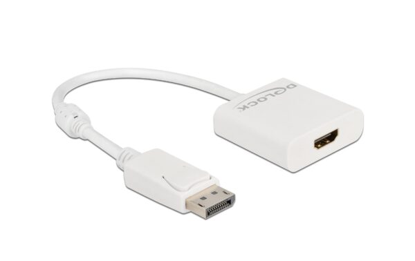 1269909 - Mediatech Delock Adapter DP1.2 Stecker zu HDMI Buchse, 4K Aktiv, 20cm, weiss kaufen | Mediatech.ch