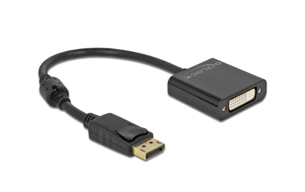 Delock Adapter DP1.2 Stecker zu DVI Buchse, 4K Aktiv, 20cm, schwarz kaufen | Mediatech.ch